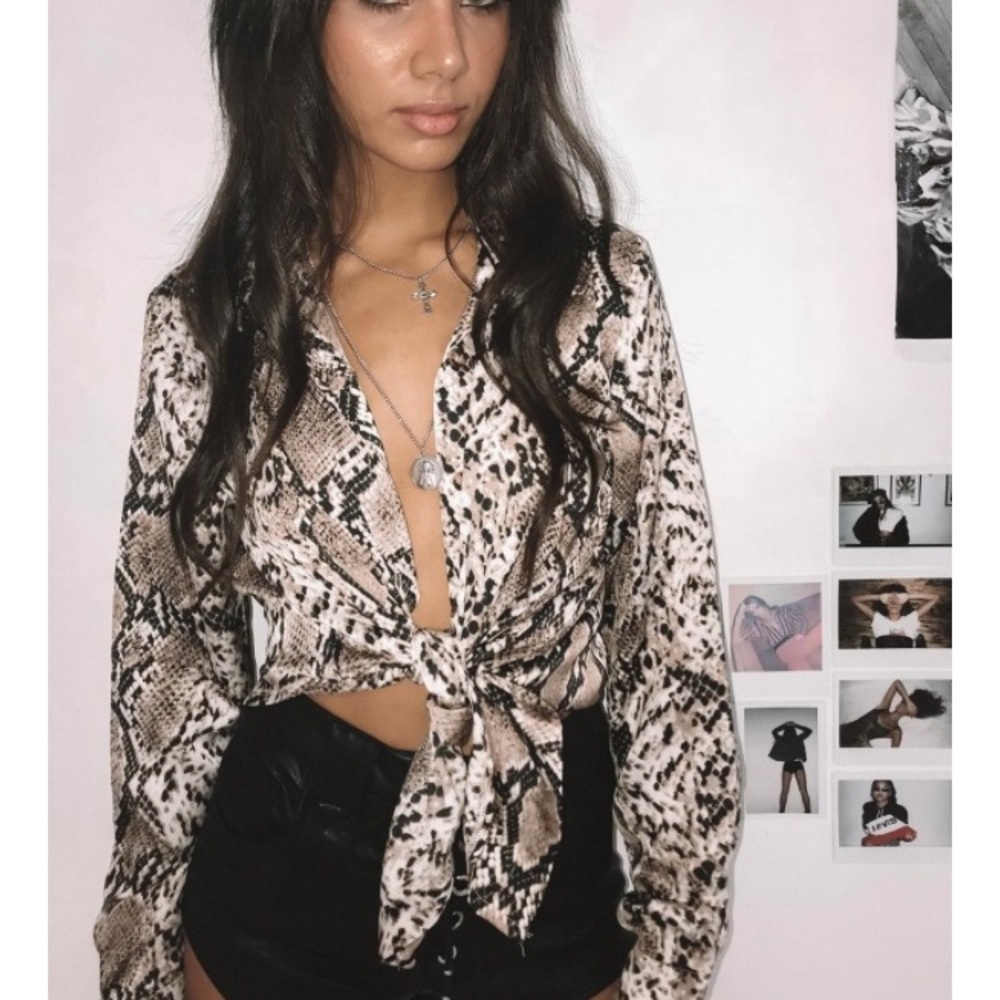 Princess Polly snakeskin shirt